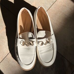Sincerly Jules Ivory LugSole Faux Leather Loafers with Horsebit detail, size 10